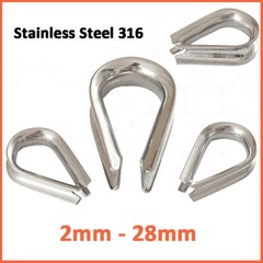 Thimble Thimbles Wire Cable Rope Stainless Steel Cable Loop Clip Clamps 2mm-28mm