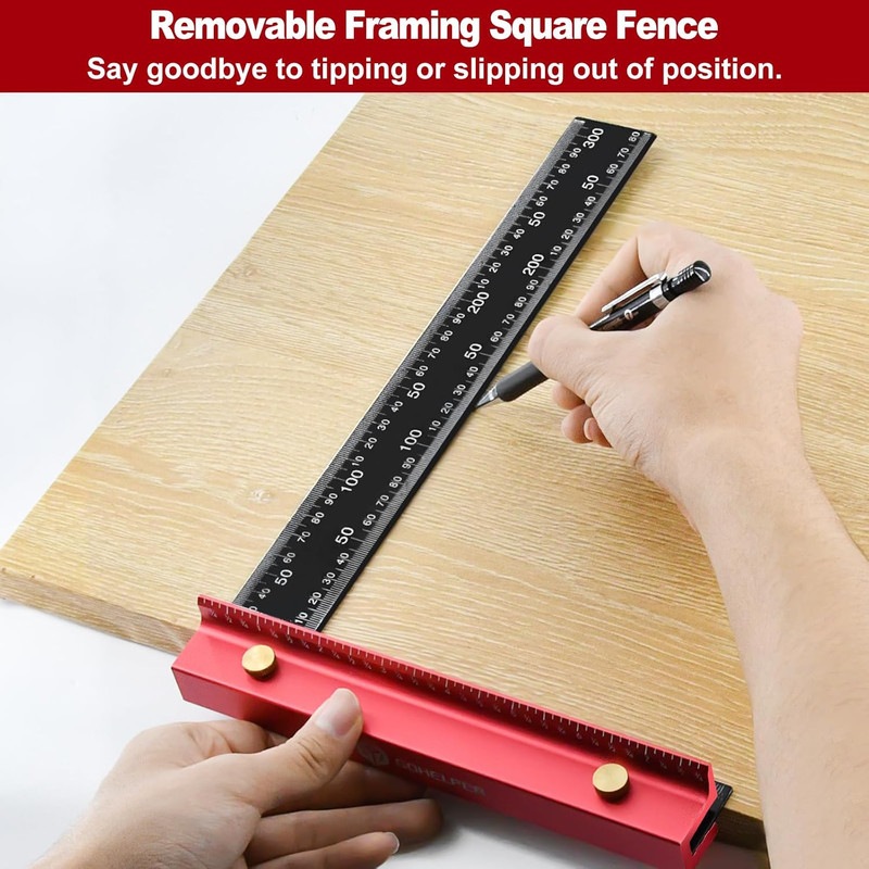 8 Inch Removable Carpenter Framing Square Fence with Edge Marking Ruler, Anodize gallery