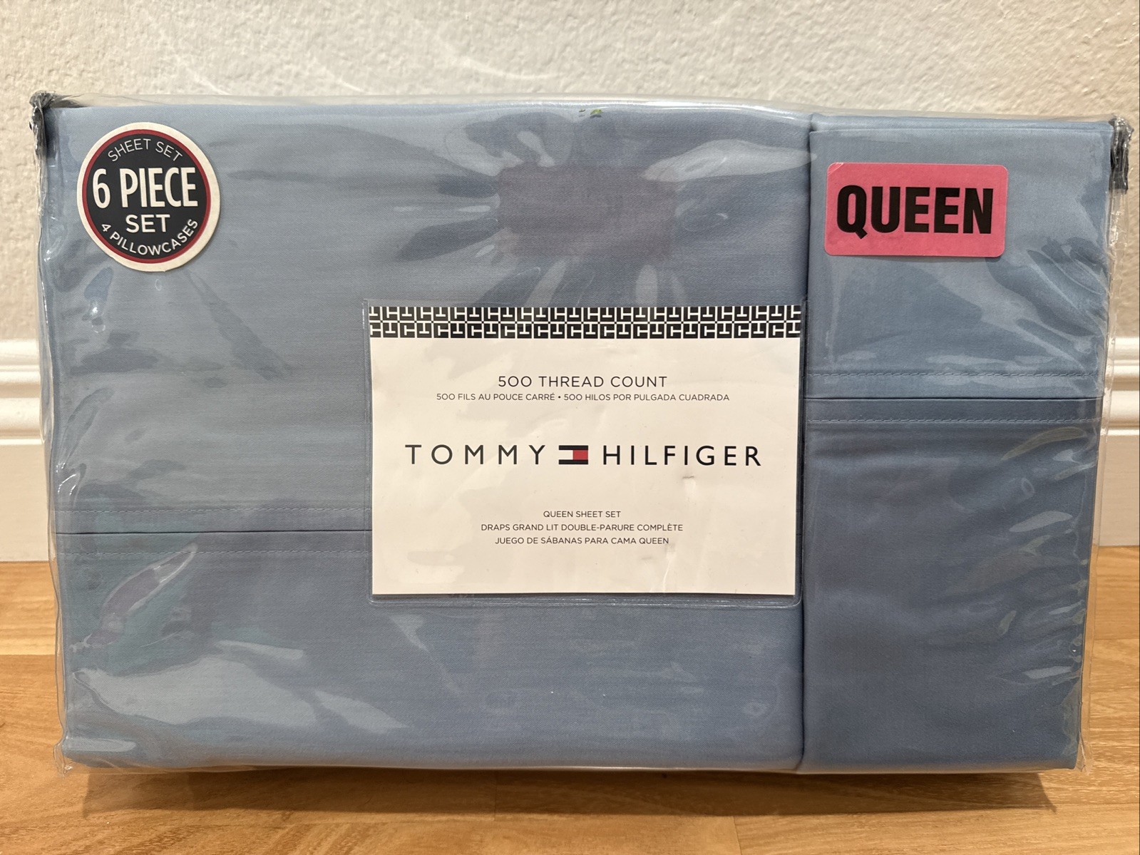 Tommy Hilfiger 500 Thread Count Queen Sheet Set Six Piece Blue gallery