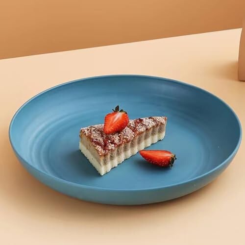 1/4 Pack 10 Inch Unbreakable Wheat Straw Plates Reusable Dinner Plates for Campi gallery
