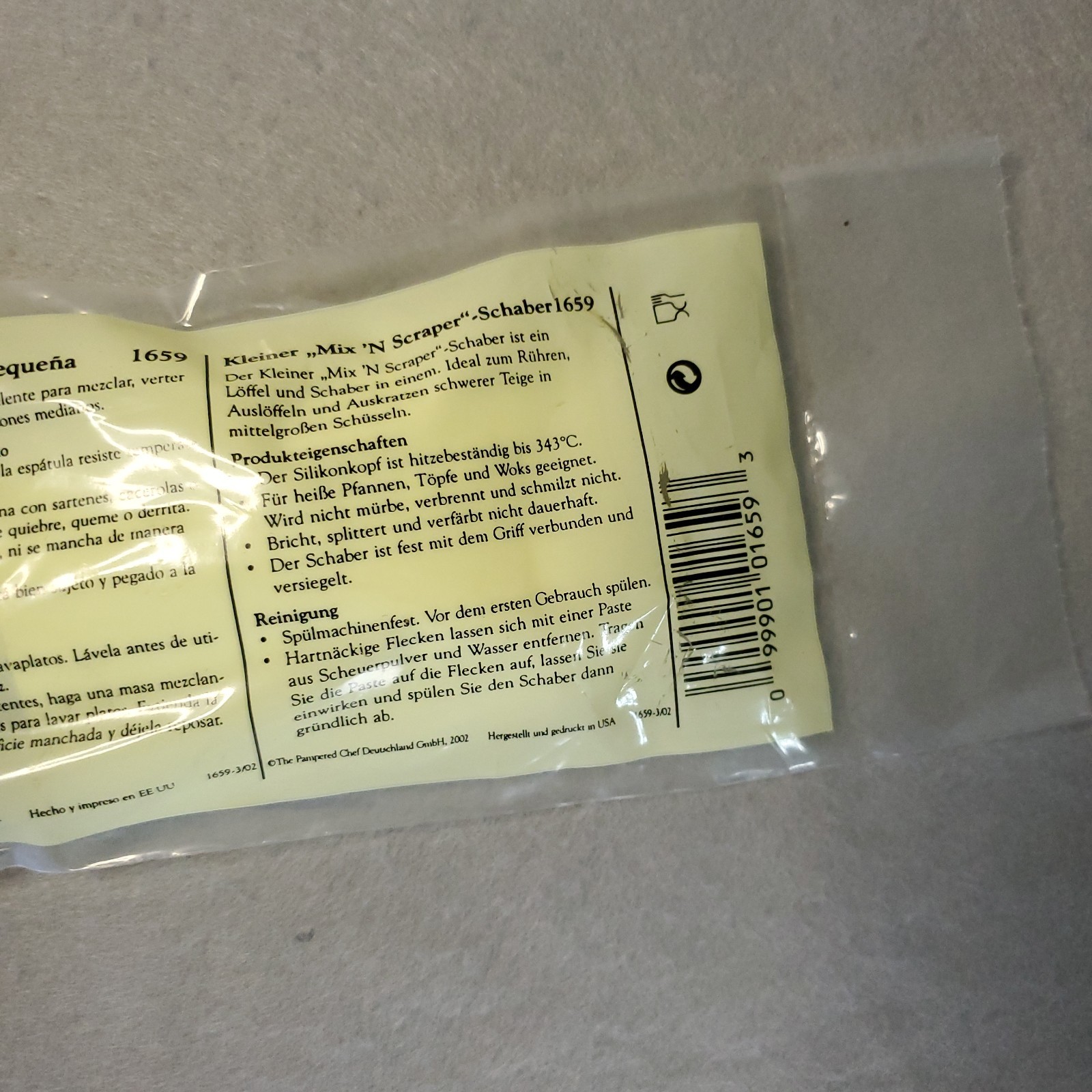 Pampered Chef Small Mix 'N Scraper Spatula 1659 White/Beige NEW gallery