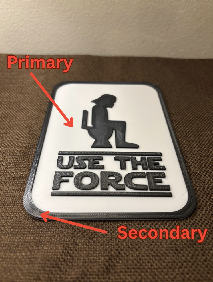 "Use the Force" Funny Bathroom Sign - Customizable Color Options - 3D Printed gallery