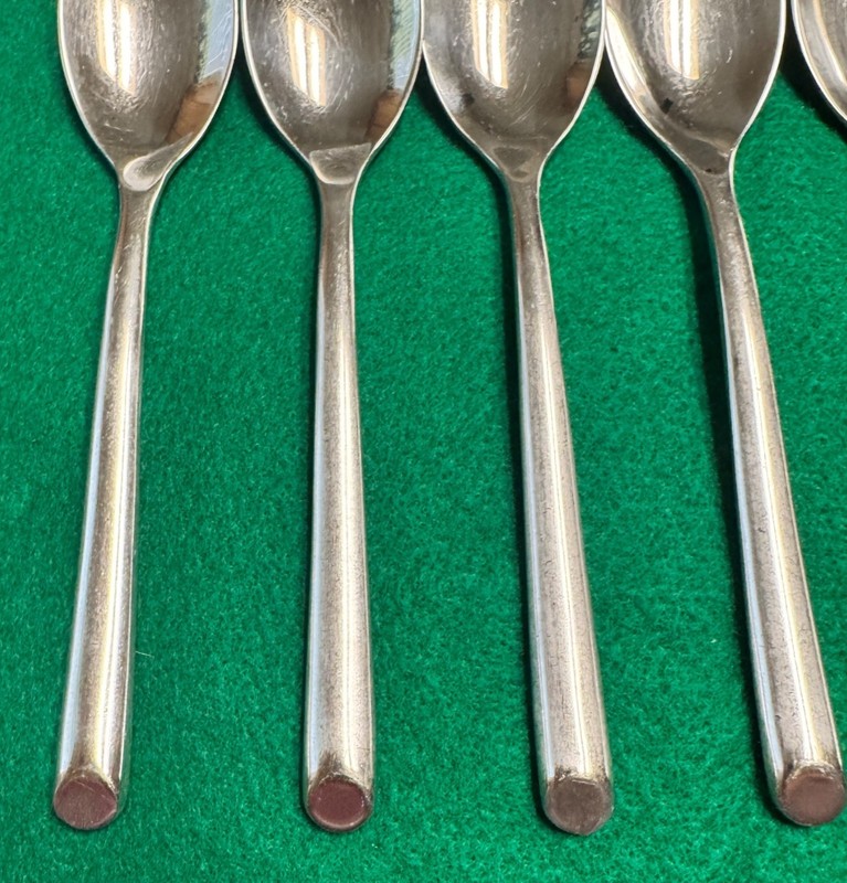 MIKASA Satin Wave Stainless Flatware Set of 7 Oval Soup Spoons gallery