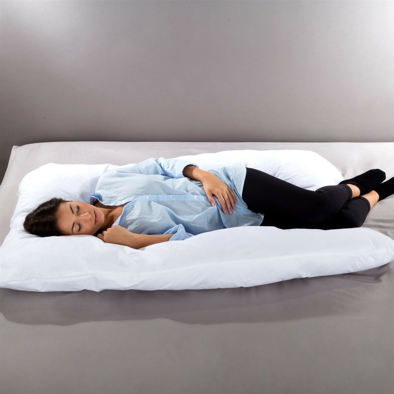 Full Body Bed U Shaped Pillow Removable Cover Support Comfortable Sleeping Aid gallery