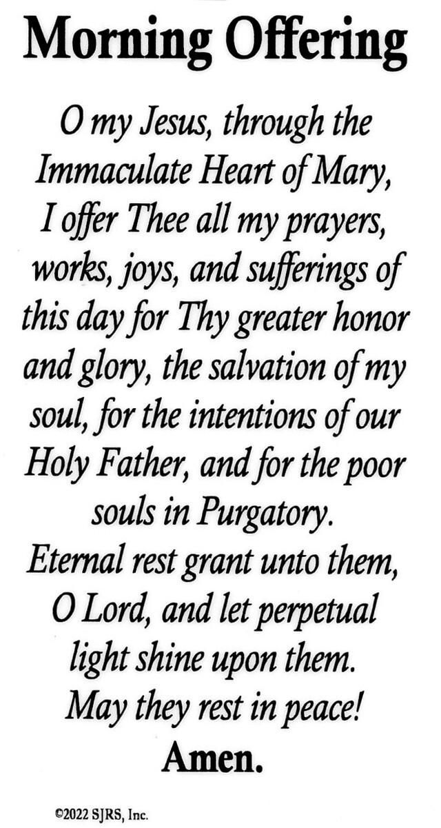 Morning Offering Funeral Memorial Laminated Prayer Cards - Pack of 60 gallery