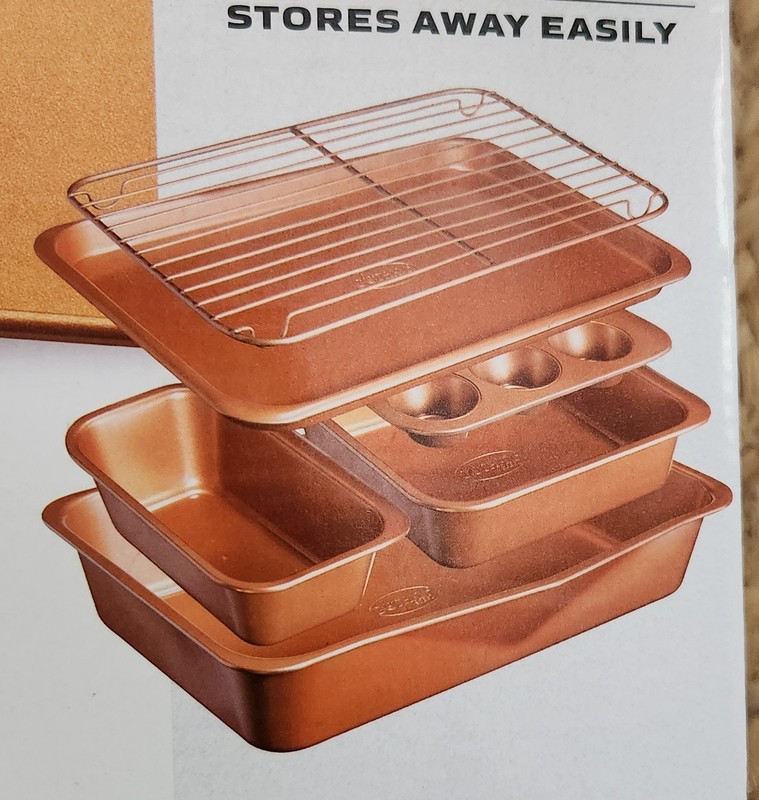 Gotham 6 Pc Srackmaster Ceramic Copper Titanium Bakeware Set Non Stick NEW gallery