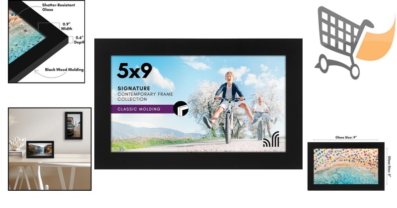 5x9 Picture Frame Shatter-Resistant Glass Engineered Wood Wall&Tabletop gallery