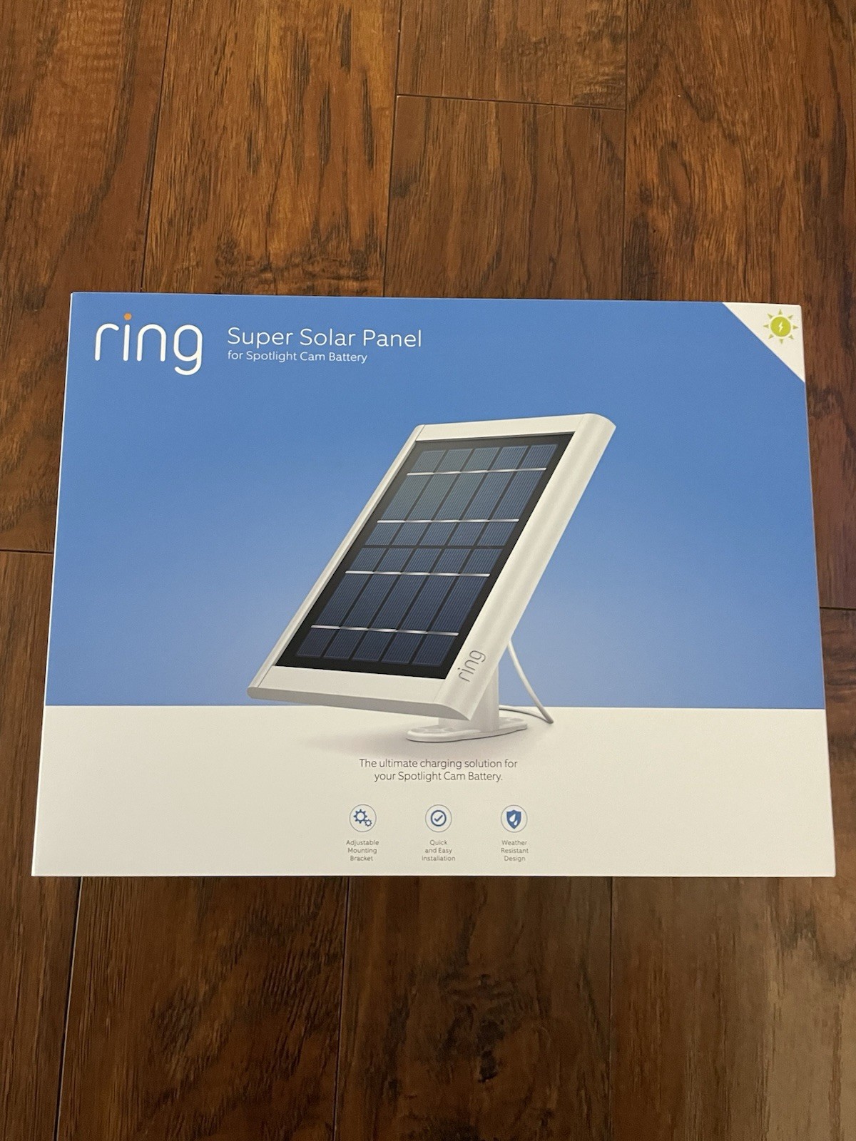 White Ring Super Solar Panel 5W Barrel Plug Connector For Spotlight Cam/ Stickup gallery