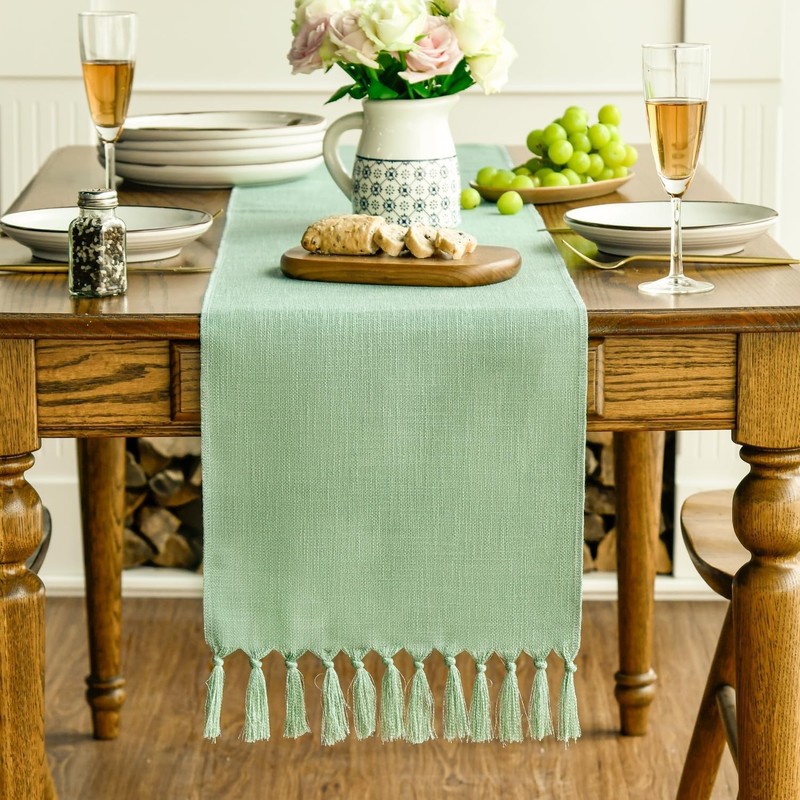 Boho Linen Blend Rustic Farmhouse Style Kitchen Table gallery