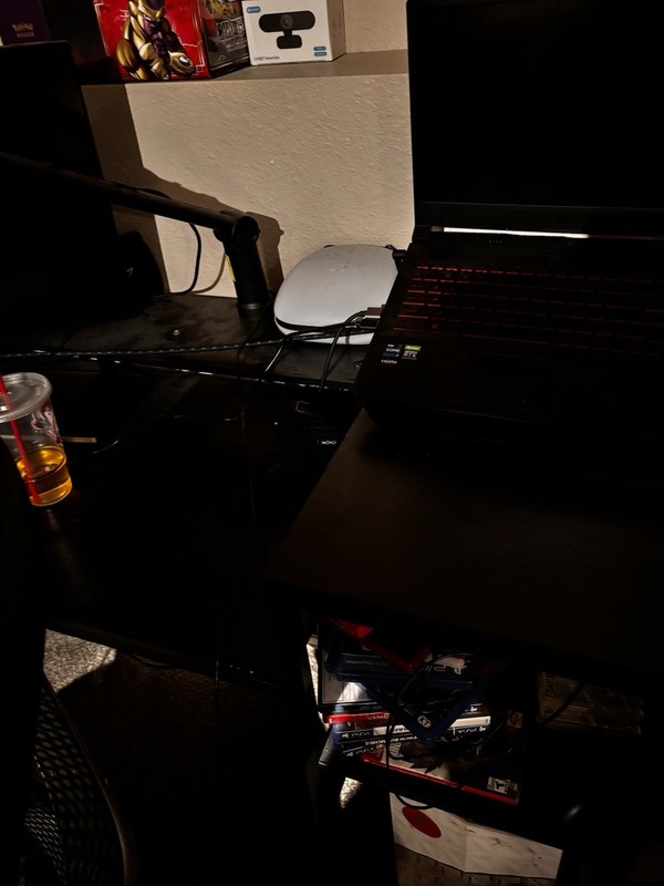 Black Adjustable L Shape Desk With Storage As Well As Plugs ￼ gallery