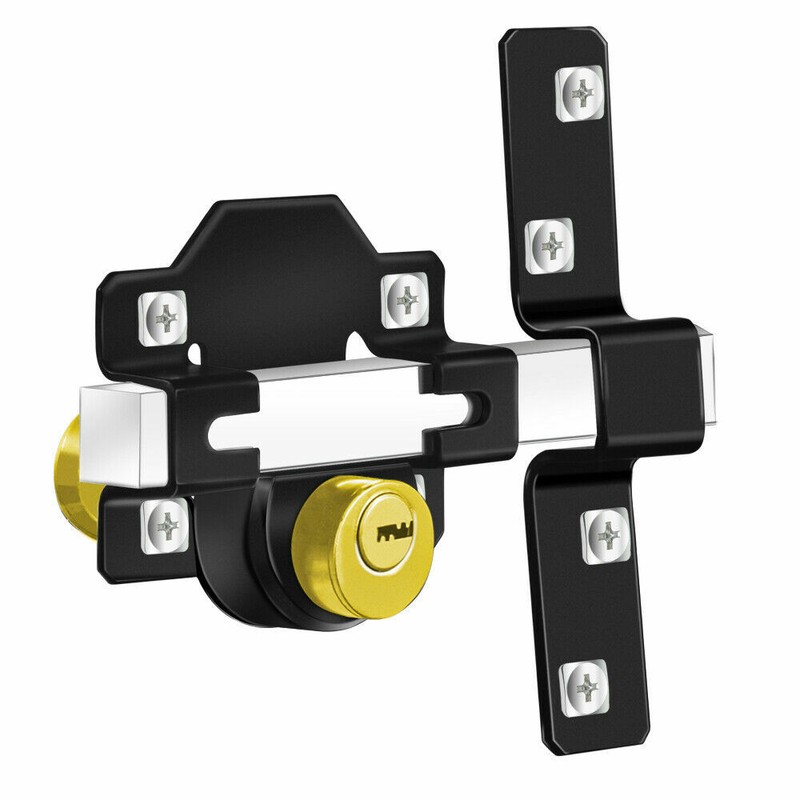 50/70mm Double Long Throw Gate Lock 5 Keys Garden Locking Both Sides Home Update gallery