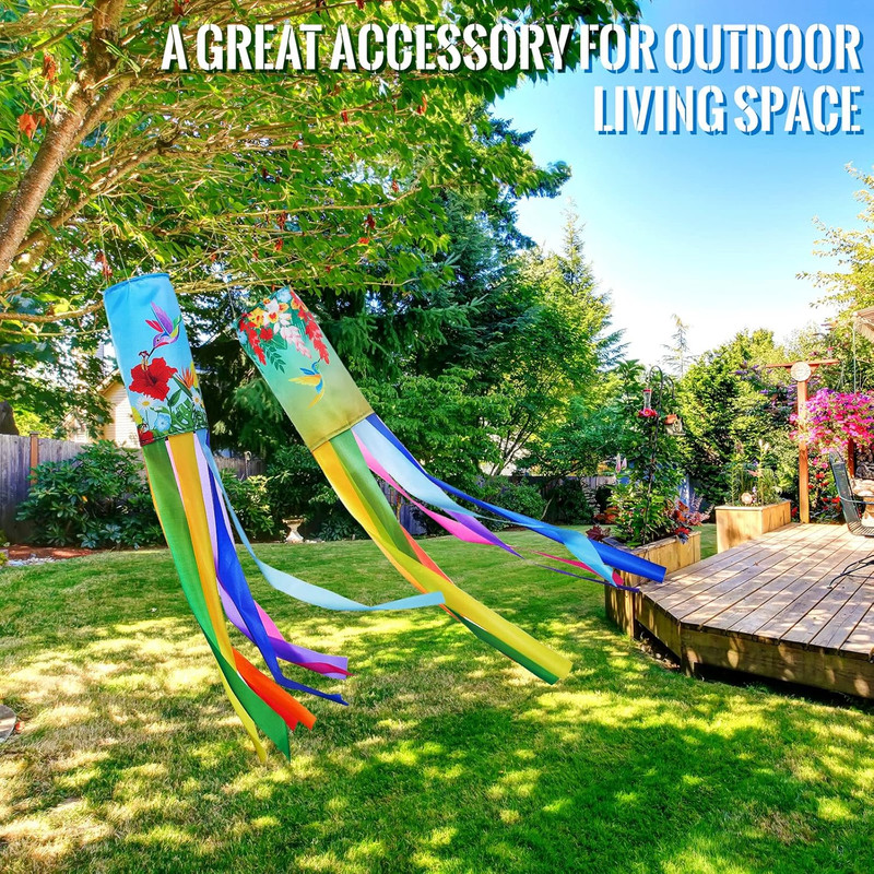 2 Pcs Wind Socks for outside Heavy Duty 40 Inches Decorative Spring Summer Winte gallery