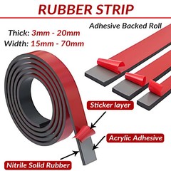 Rubber Strip – Adhesive Backed Roll – Various Widths, Thicknesses & Lengths