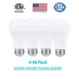 4-96 Pack A19 15W Dimmable LED Bulbs 1600lms ETL Listed 100W Equivalent 120V E26 gallery