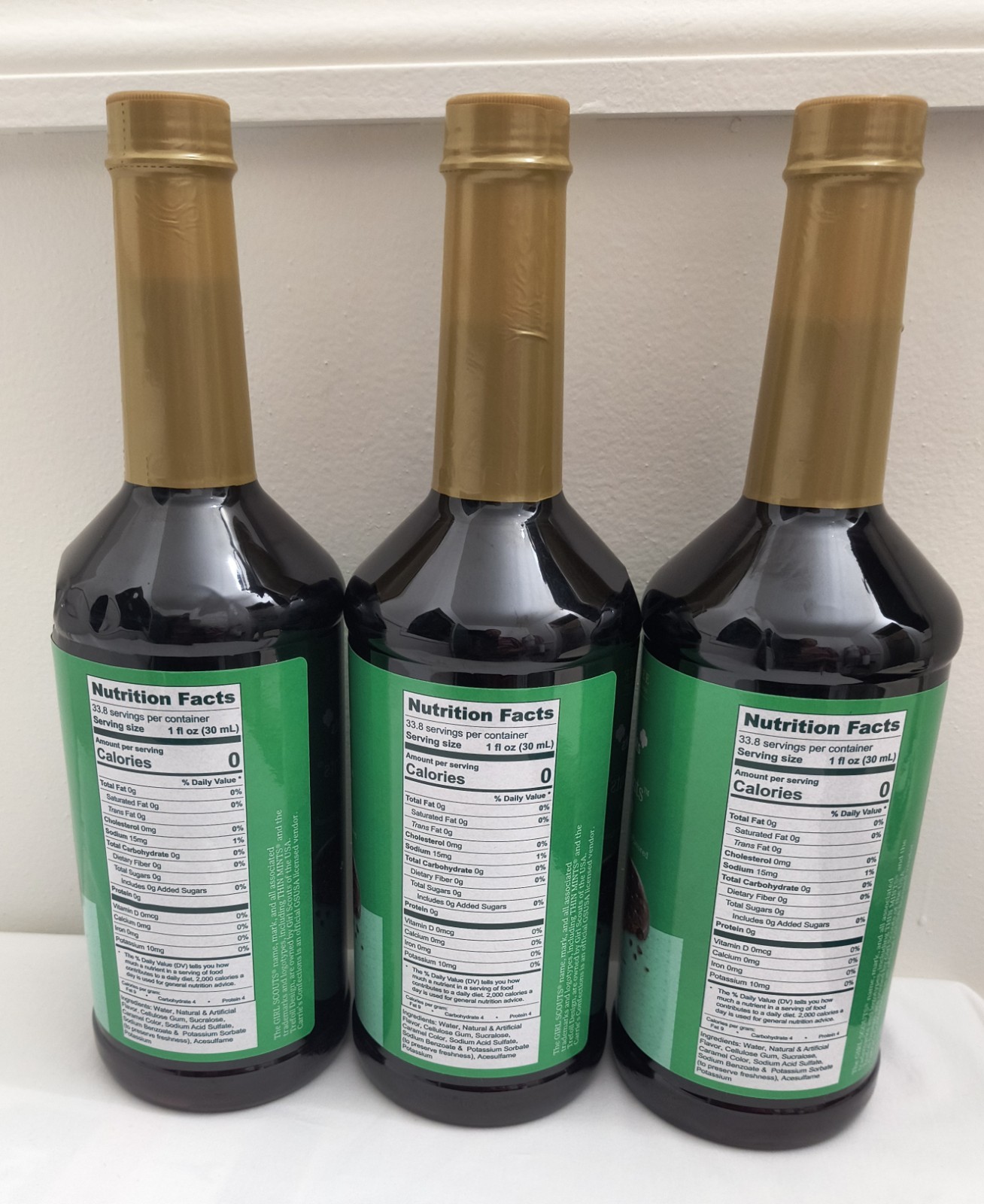 3X Girl Scouts Thin Mints Syrup ~ Sugar Free Coffee Syrup 1 Liter Bottle each gallery