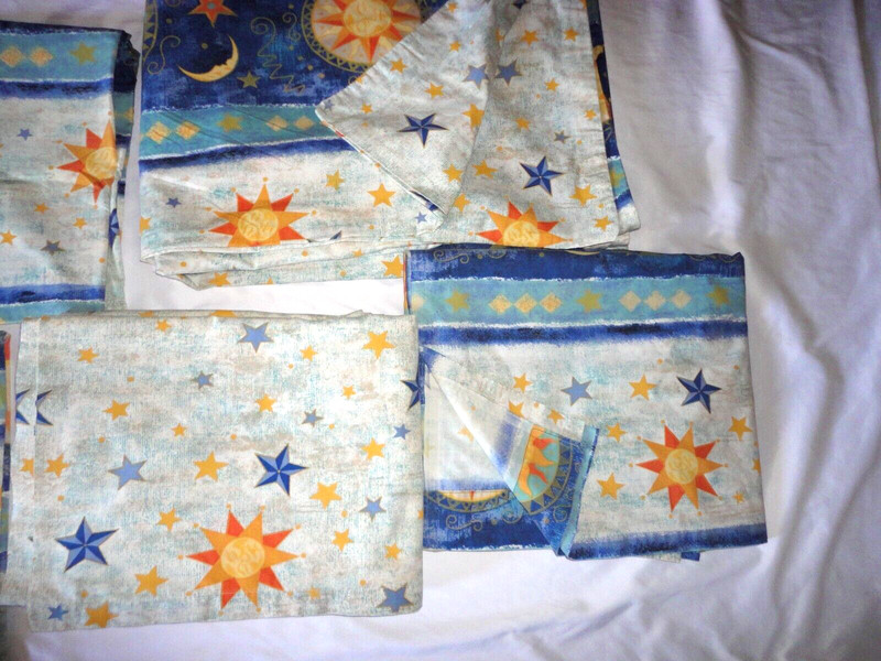 CHEN ONE CELESTIAL BLUE SUN MOON STARS (5P) FULL/QUEEN DUVET & SHEET SET gallery