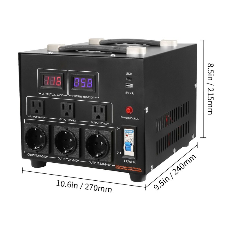 VEVOR 5000W Voltage Converter Transformer Step Up/Down 220V-110V /110V-220V CE gallery