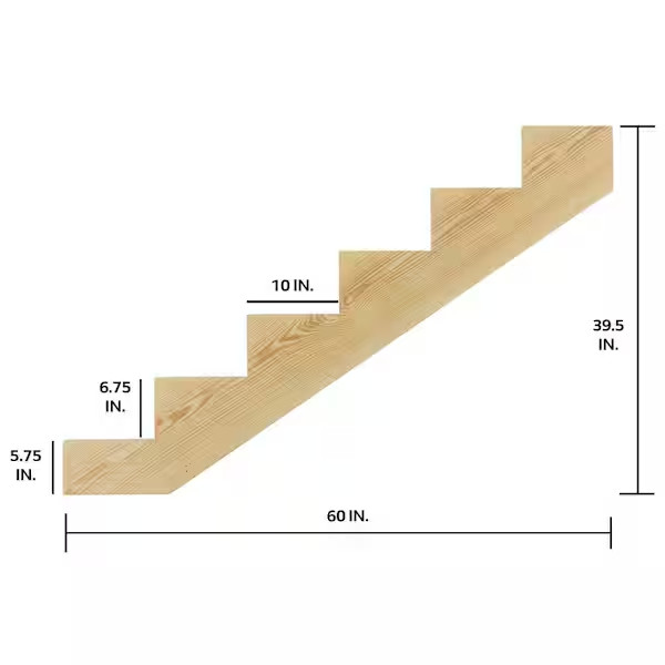 Treated Pine Stair 6-Step Stringer Ground Contact Pressure for Decks and Porch gallery