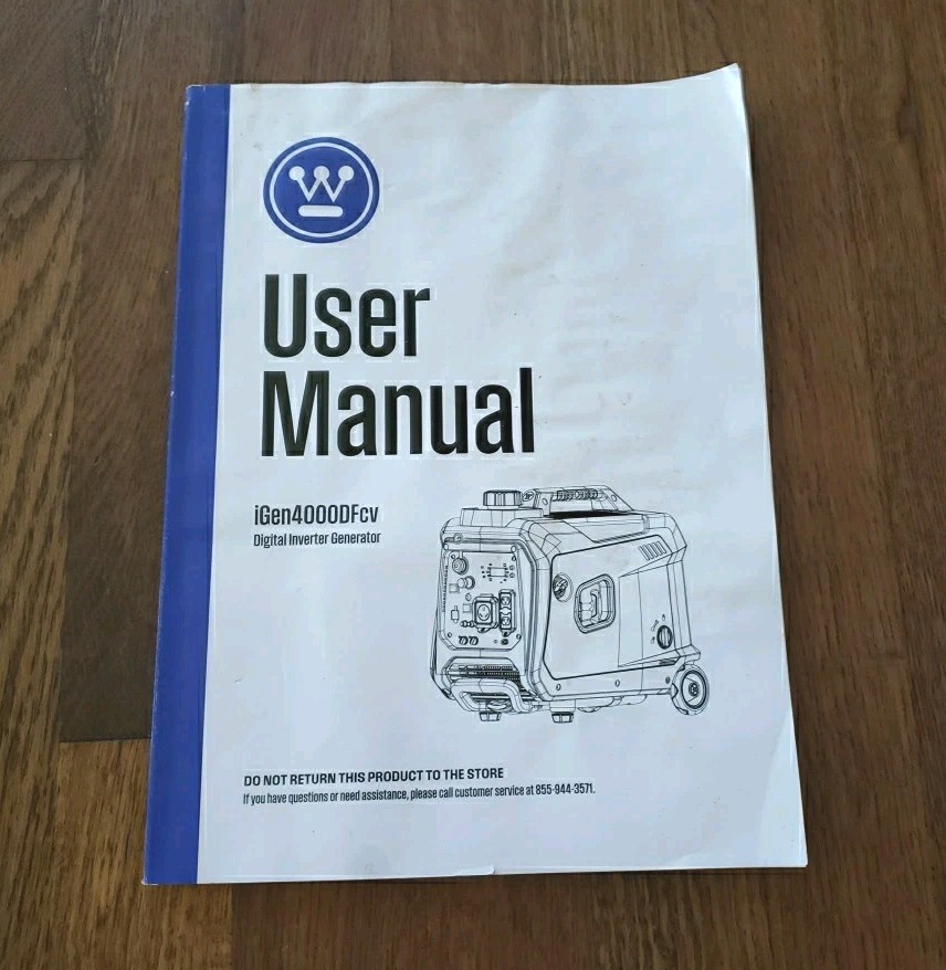 Westinghouse IGEN4000DFcv Digital Inverter Generator USER MANUAL ONLY gallery
