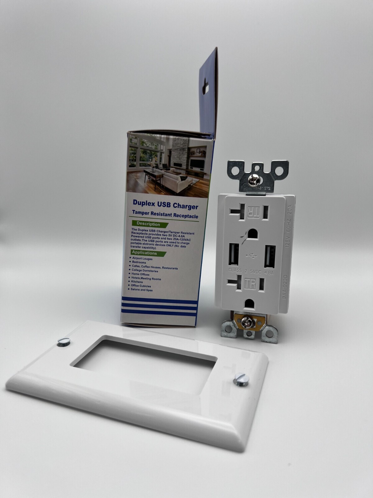 Dual USB Type-C/A Wall Outlet Charger Tamper Resistant 20A Electrical Receptacle gallery