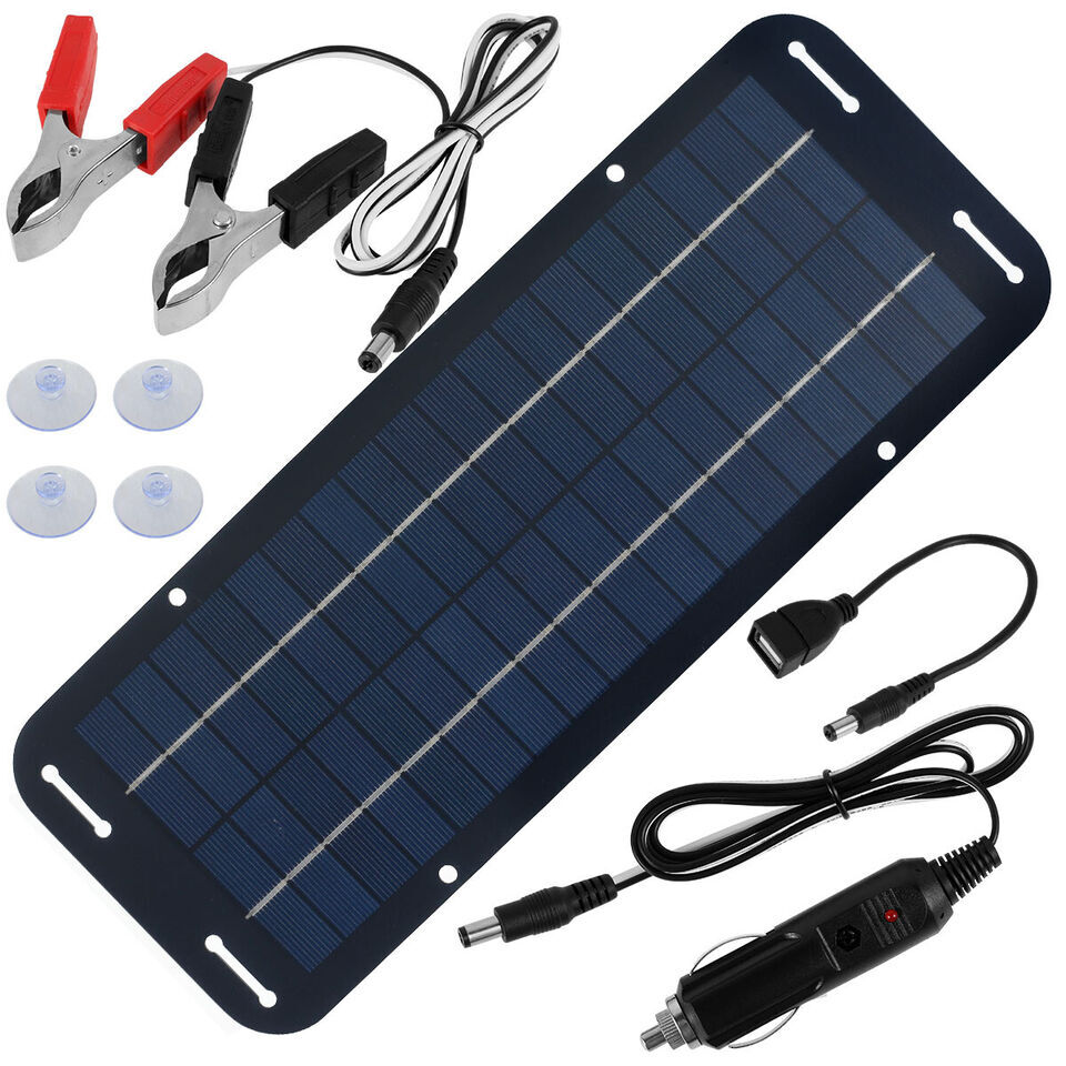 30W Solar Panel 12V Trickle Charger Battery Charger Kit Maintainer Boat Car RV gallery