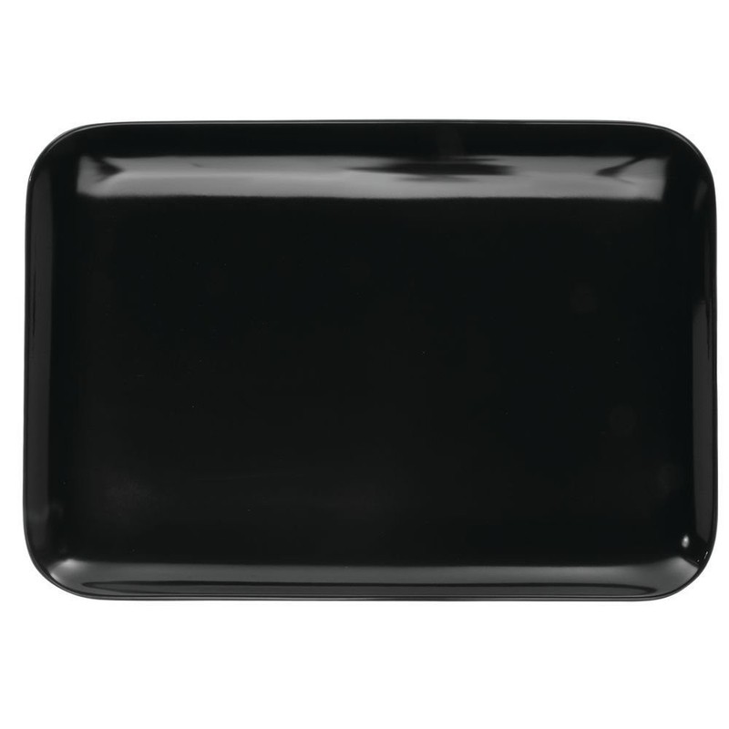 HUBERT® Black Melamine Serving Tray - 11 3/8" L x 8" W gallery