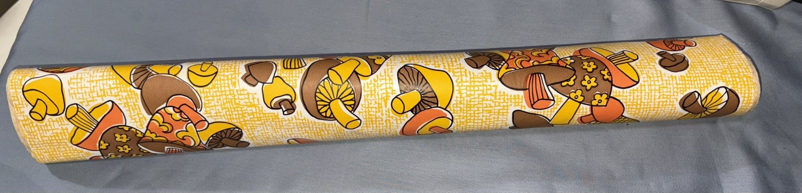Vtg Kwik Kover Self-Adhesive Plastic Mushroom 70's Contact Paper 4.5 Feet gallery
