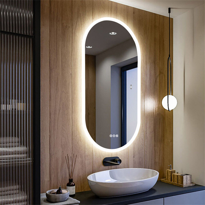Illuminated Bathroom Mirror Horizontal/Vertical Wall Mounted Smart Vanity Mirror gallery