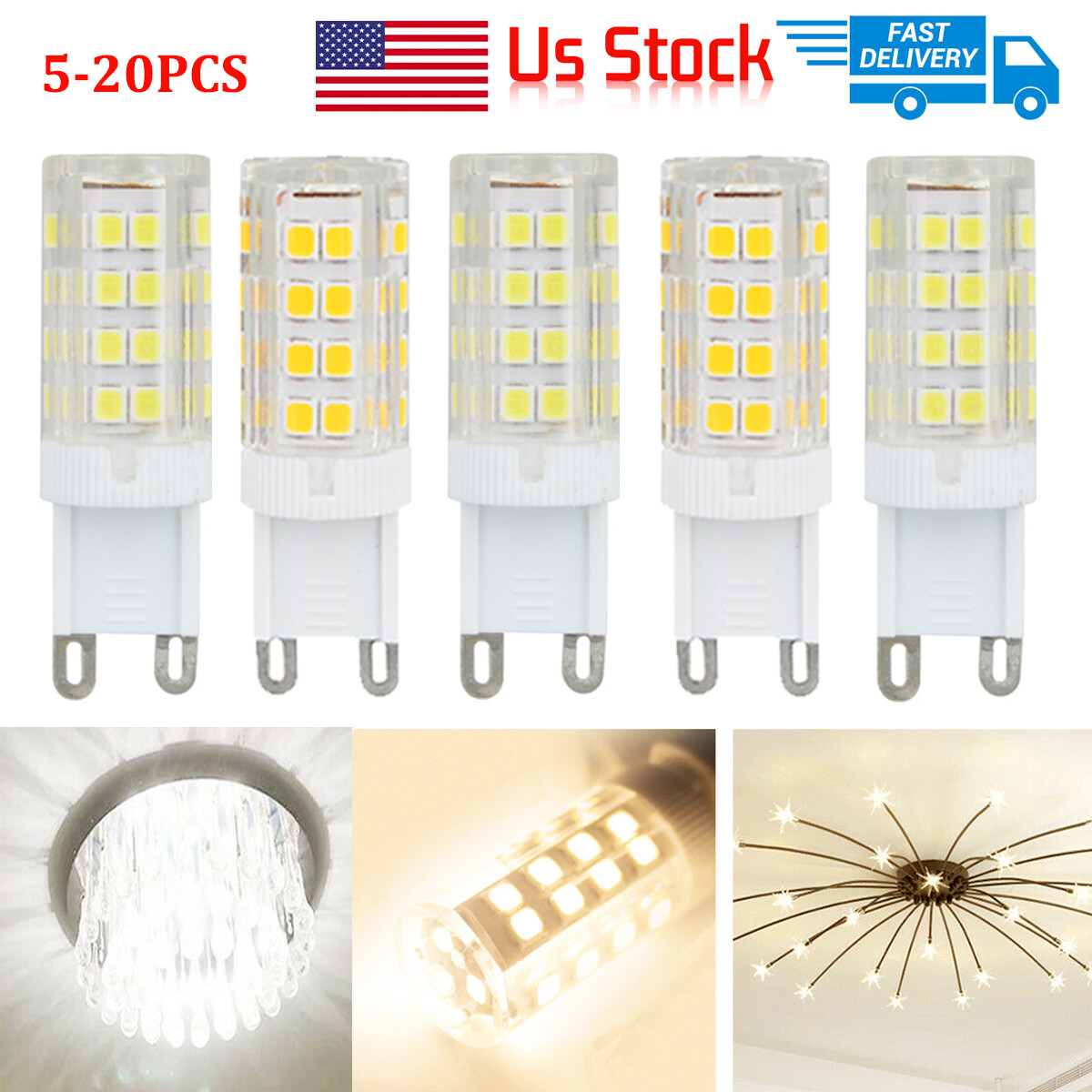 5-20 Pack G9 7W LED Corn Bulb Lamp 6000K 2835 51-SMD Daylight Home Decor Light gallery