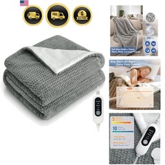 Electric Heated Blanket Throw with 5 Heat Settings 50×60 Soft Flannel Warm
