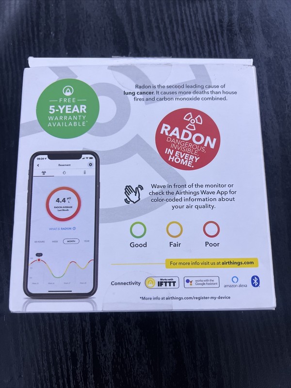 Airthings 2950 Wave Radon - Smart Radon Detector with Humidity & Temperature Sen gallery