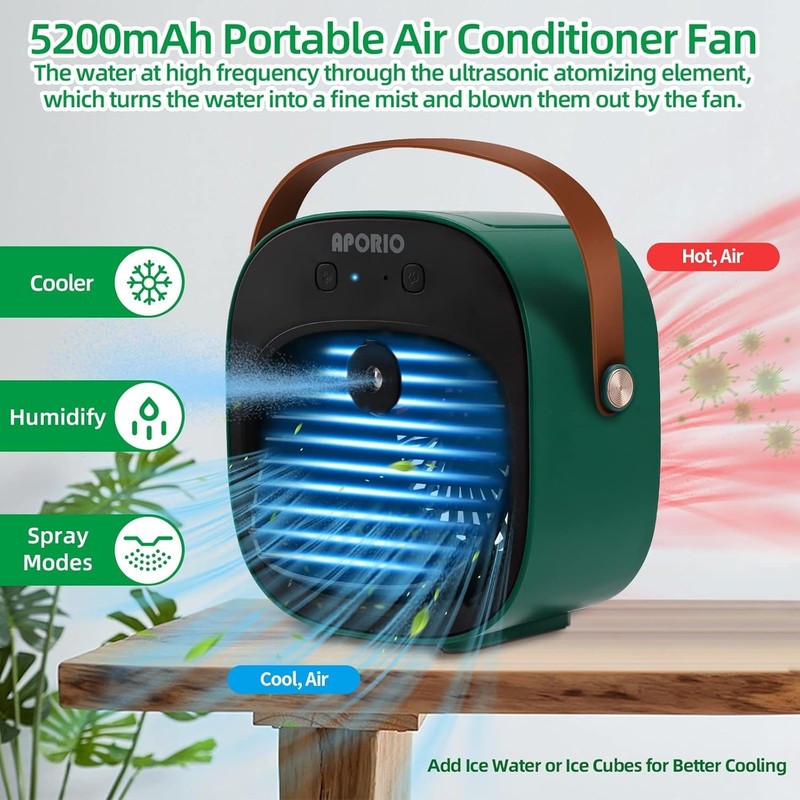 Rechargeable Portable Air Conditioner - 5200mAh, 3 Speeds, Ultra Quiet, Eco-F... gallery
