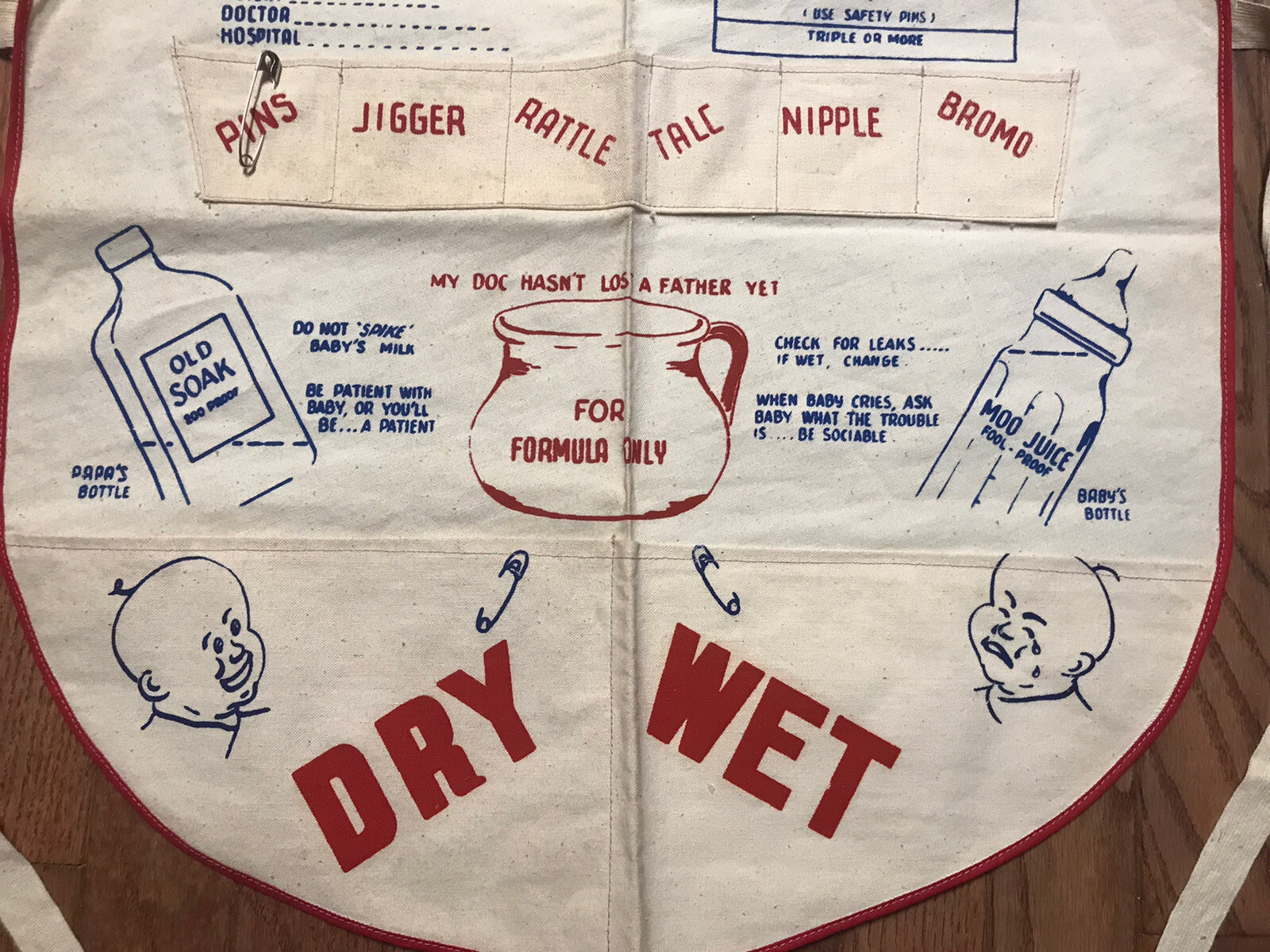 Vintage Insomnia Bib For Expectant Fathers Humorous Cotton Apron gallery