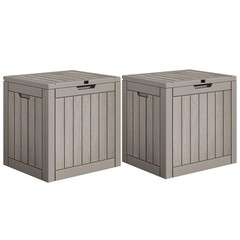 Deck Boxes 30 Gallon 2 Pack Waterproof Outdoor Storage Taupe YITAHOME Cushions