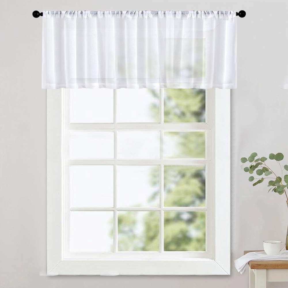 White Sheer Valance Curtain 54 X 16 Inches Long Living Room Curtains Valances Be gallery