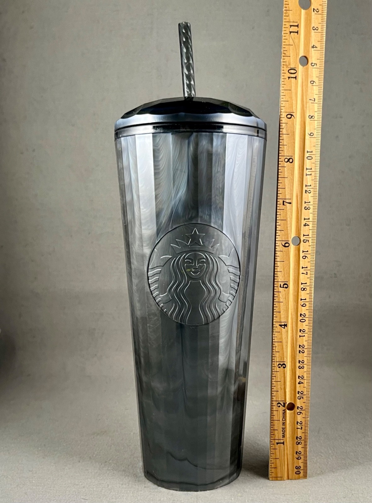Starbucks Coffee Iridescent Black Pearl Marbled Cold Tumbler Dome Cup Venti 24oz gallery