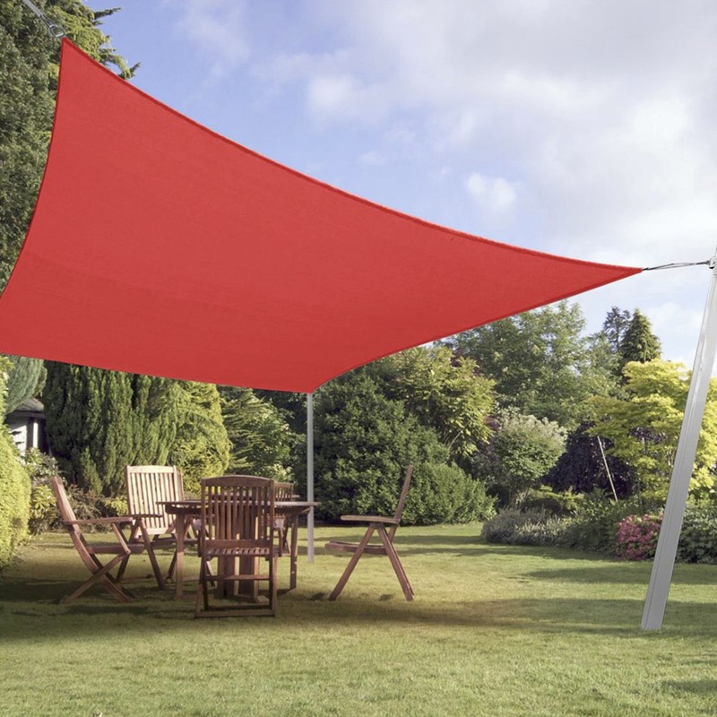 Waterproof Shade Sail Rectangle Patio Yard Outdoor Sun Canopy Shelter Cover Red gallery