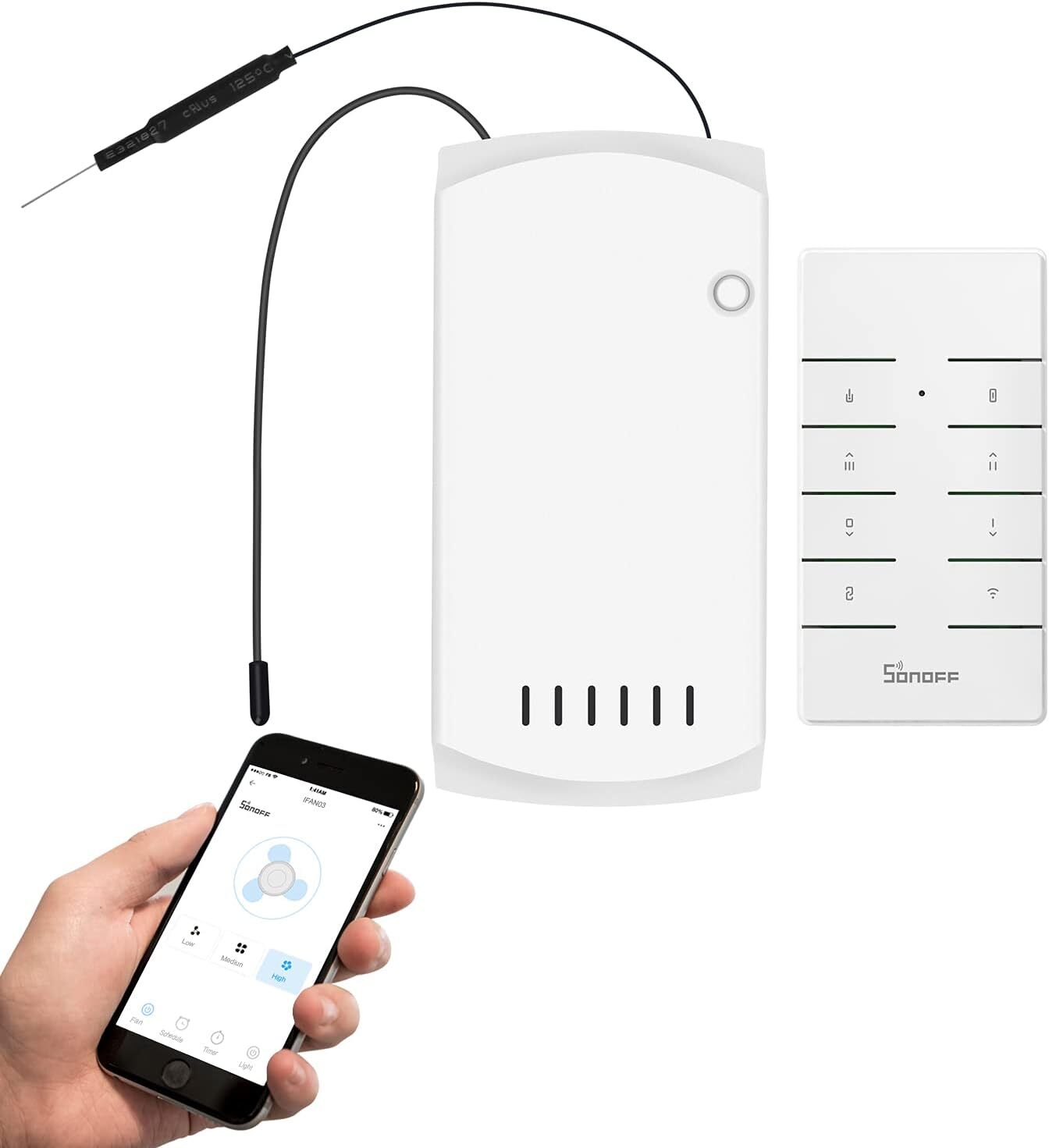 SONOFF IFan04-L WiFi Smart Ceiling Fan Switch Light Controller RF Remote Control gallery