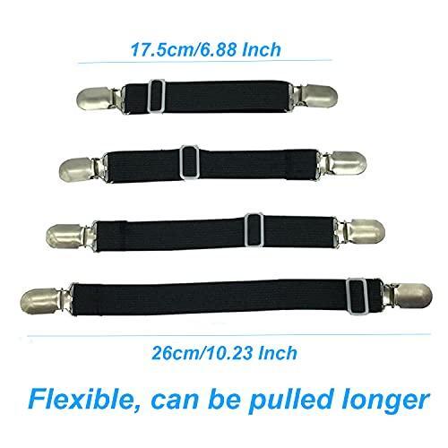 BetyBedy 4Pcs Adjustable Bed Sheet Fasteners Suspenders, Elastic Sheet Band gallery