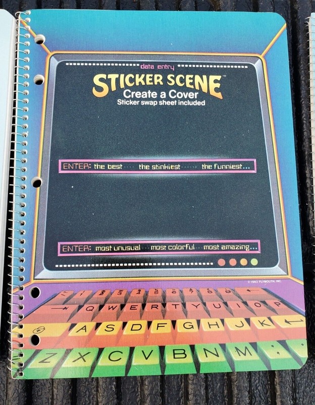 3 1980s Sticker Scene Spiral Bound Notebooks Theme Books RARE Plymouth gallery