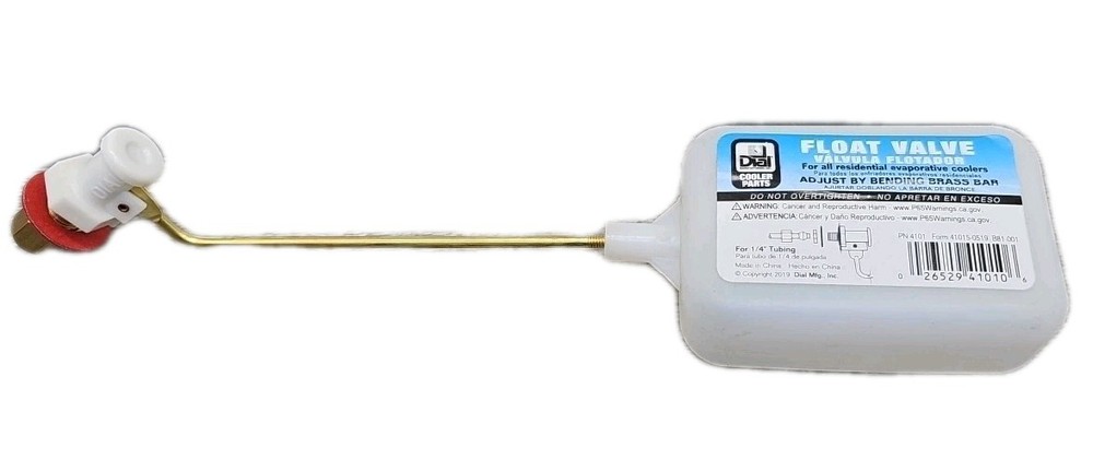 Dial Evaporative Cooler Float Valve for 1/4" Tubing Plastic & Brass (4101) [D5]
