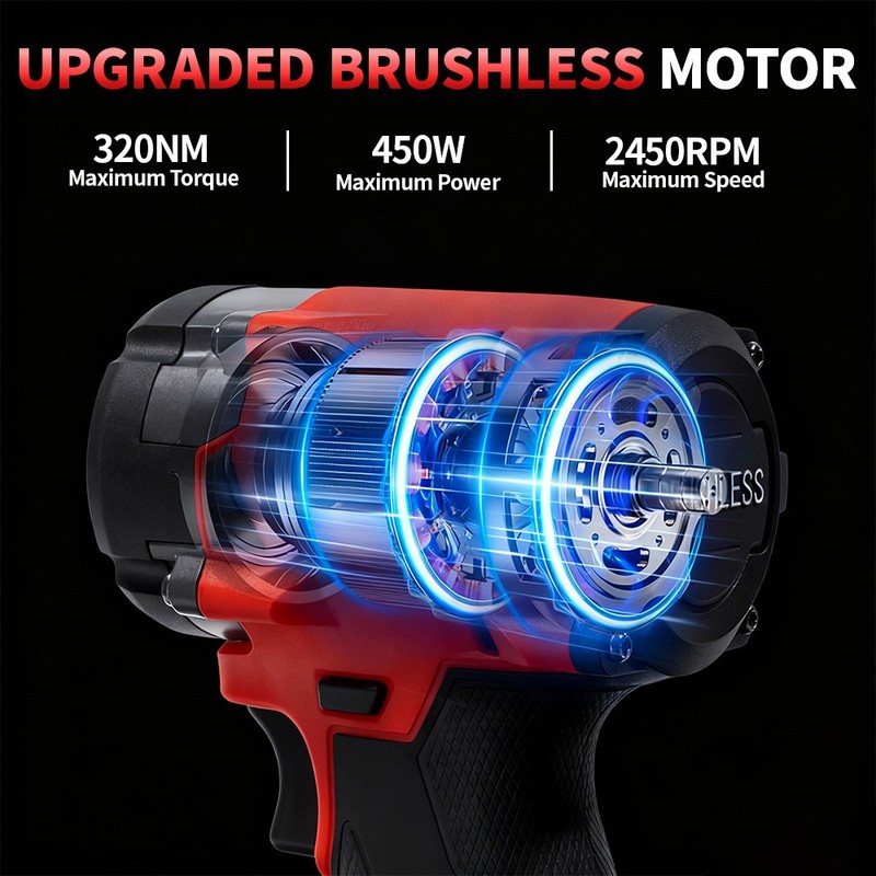 Brushless Cordless 1/4" Hex Impact Driver With Bettery For Milwaukee M18 Battery gallery
