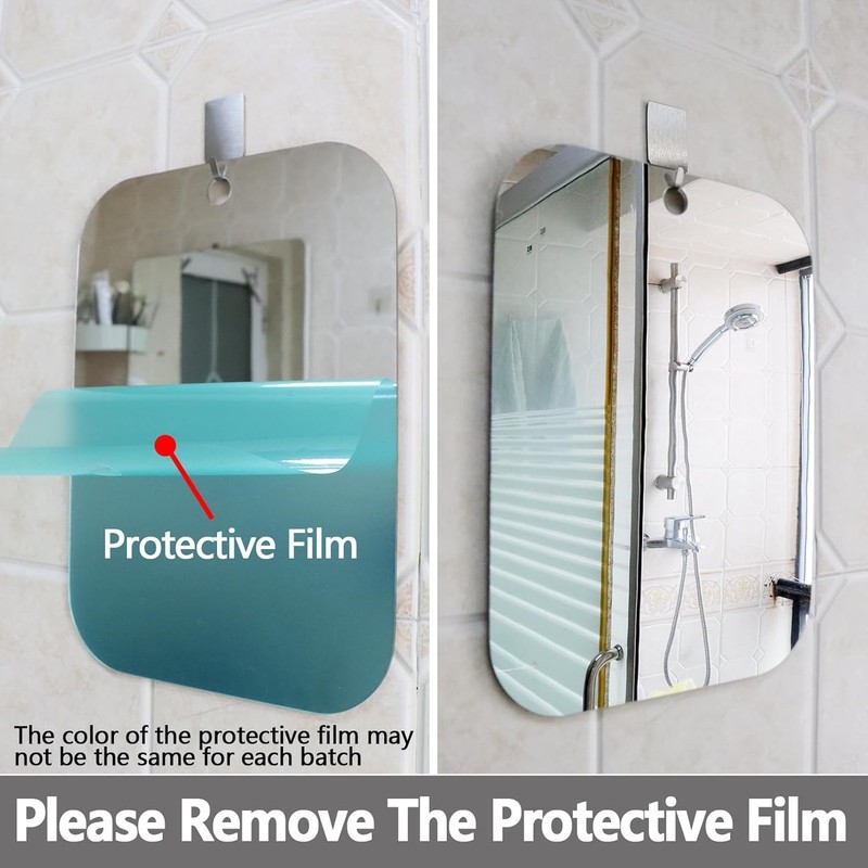 Shatterproof Shower Mirror Fogless for Shaving,(Large 11x8 in) RV Travel Mirror gallery