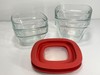 4 Rubbermaid Glass Containers TWO Lids 2 ea 1 cup/236mL 7N68, 1.5 cup/354mL 7N61 gallery