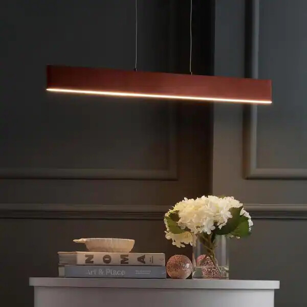 Draper 32 in. Dimmable Adjustable Integrated LED Anodized Bronze Metal Linear Pe gallery
