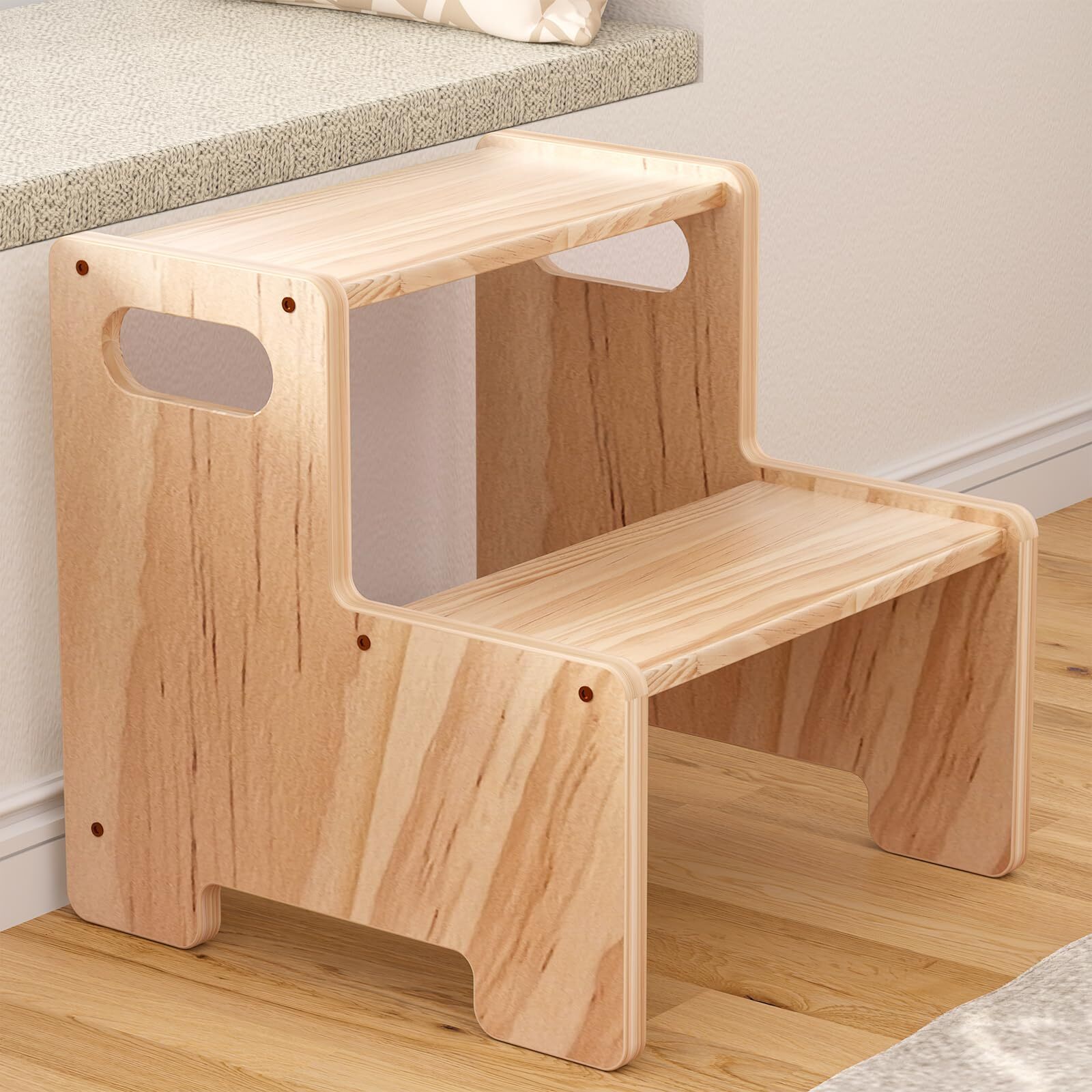 Wooden Step Stooltwo Step Stool For Kidstoddler Montessori Stool Supports 300 Lb gallery