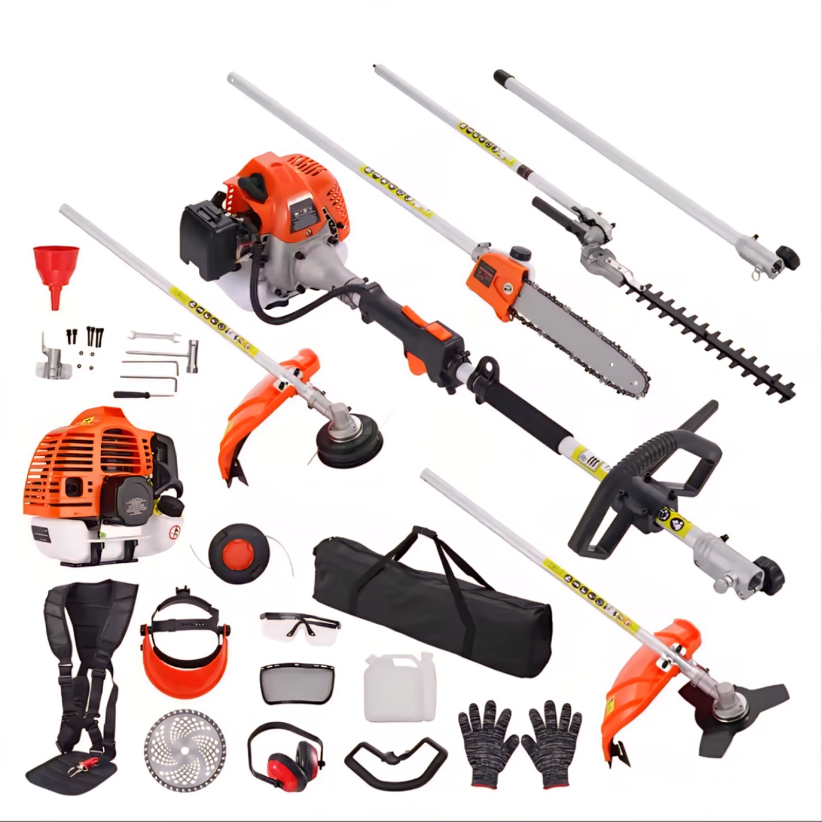 VEVOR 52CC 6‑in‑1 Gas Trimmer Set – Hedge, Saw, Weed & Brush Cutter gallery