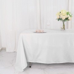 WHITE 72×120 RECTANGLE POLYESTER TABLECLOTH Wedding Party Catering Linens Dinner