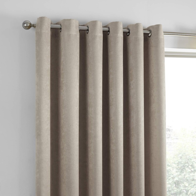 Strata - Blockout Eyelet Curtains, 168 x 229 cm, Natural, Natural gallery