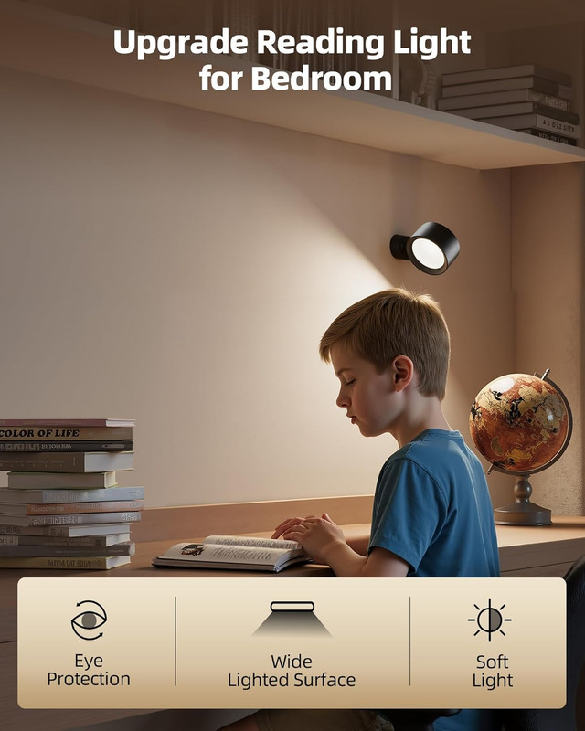 LED Wall Mounted Lights, Rechargeable Wall Sconces Lamp, 3 Color Temps & Remote gallery